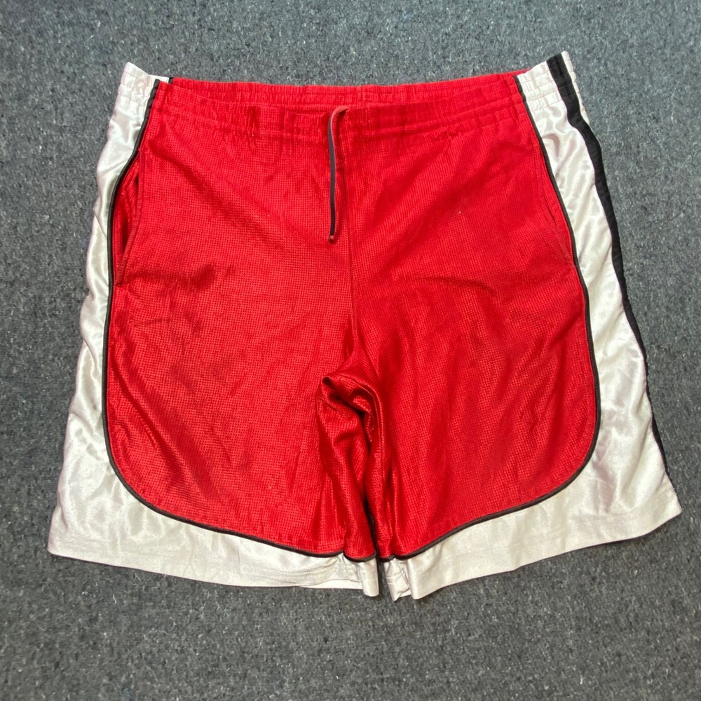 Foot Locker Basketball Shorts XL Mens Red White Mesh Athletic Gym 4823